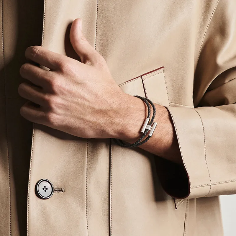 HERMES Tournis Tresse Wristbands Men-2