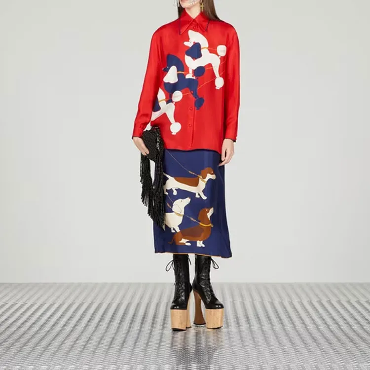 GUCCI Shirts Women's Red-1