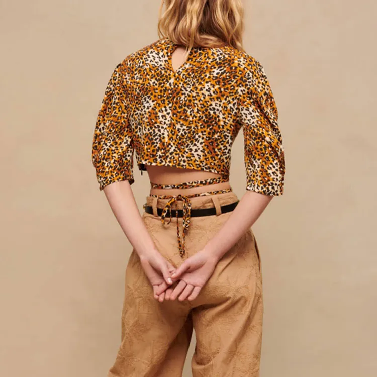 Maje Crop Tops Women's Yellow-1