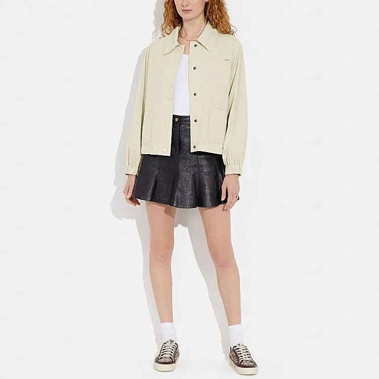 COACH SS23 Jackets Coats Women's Ivory White-1