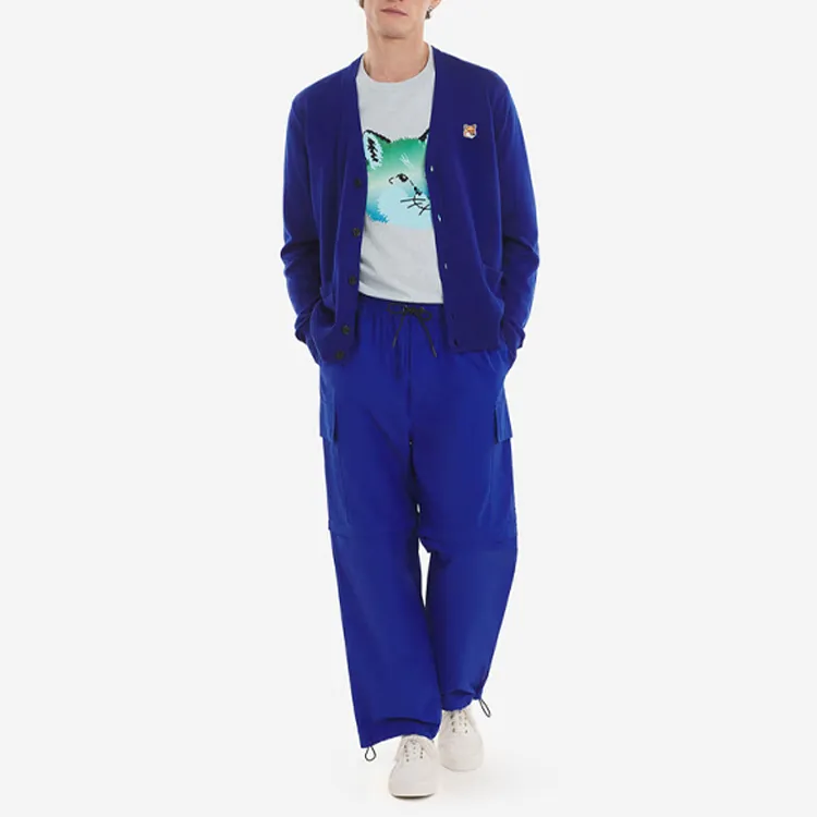 Maison Kitsune Chillax Fox Patch V Neck Cardigan-1