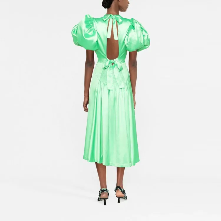 Rotate Short Sleeved Dress Women's Green-1
