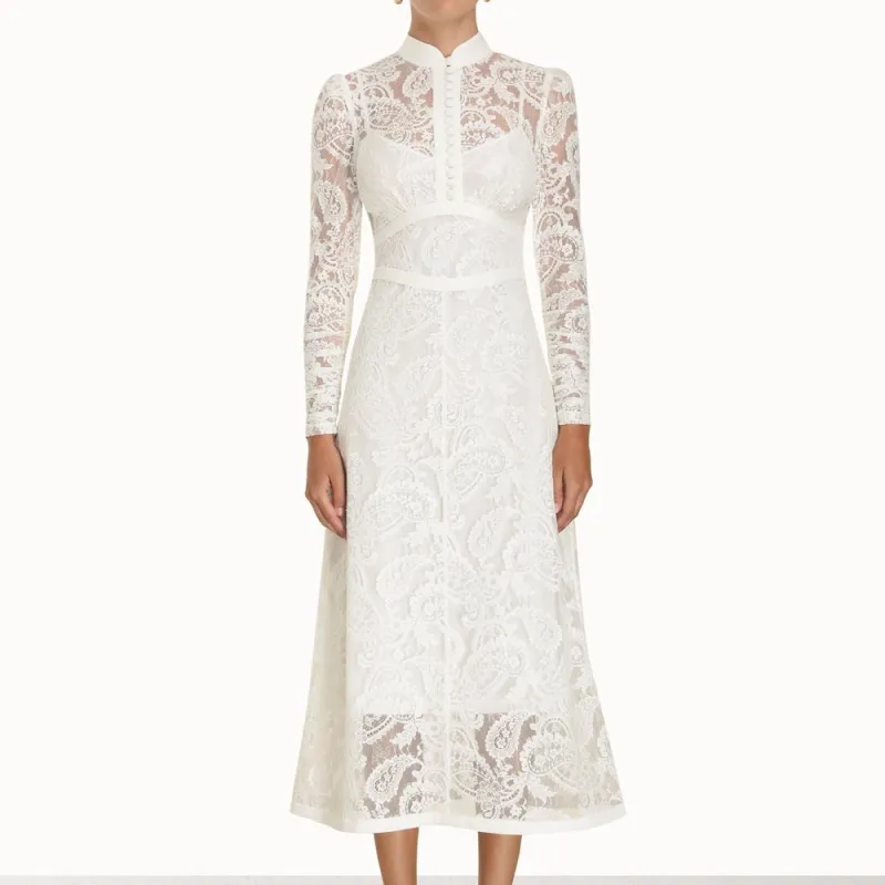 Zimmermann Long-Sleeved Dresses Women's White-1
