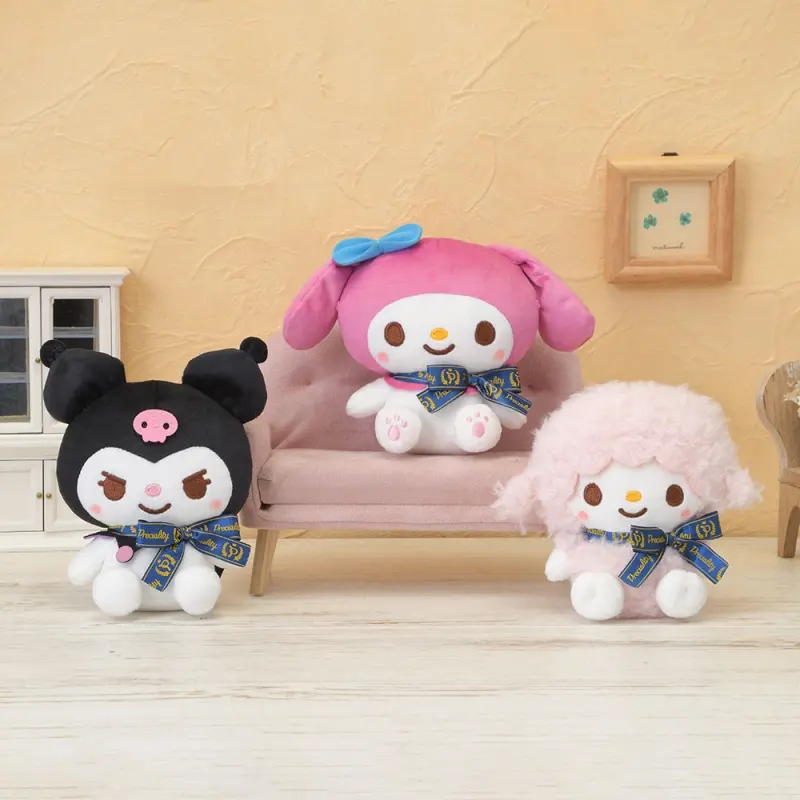 SEGA Kuromi Sanrio, My Melody & Piano, Blue Bow Tie Dolls Plush Doll 13cm Height-1