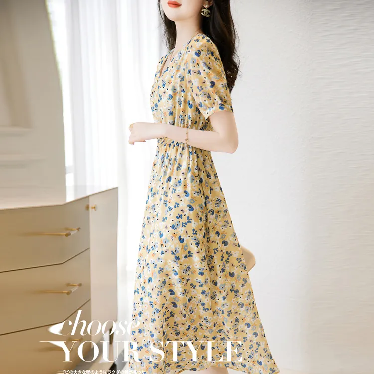 Dme Short Sleeved Dresses Women's Yellow-5