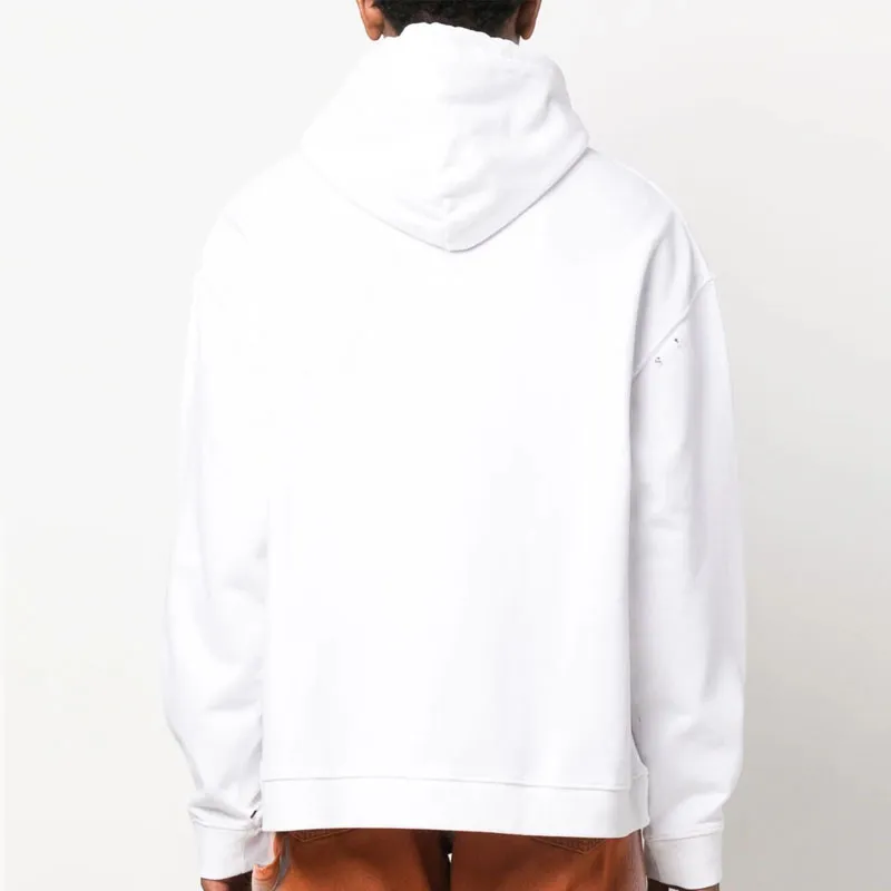 RAF SIMONS Logo Patch Ripped Hoodie-2
