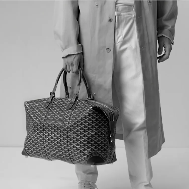 GOYARD Bowling Canvas With Leather Shoulder Bag Crossbody Bag Handbag Travel Bag Unisex Black-4