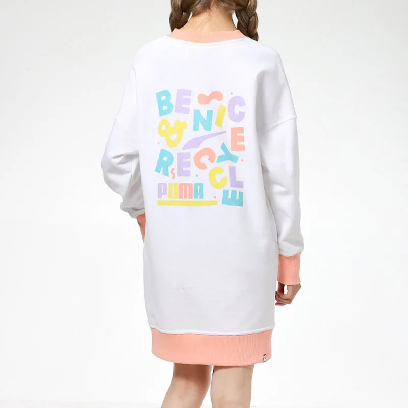 PUMA Long Sleeved Dresses Women's White-2