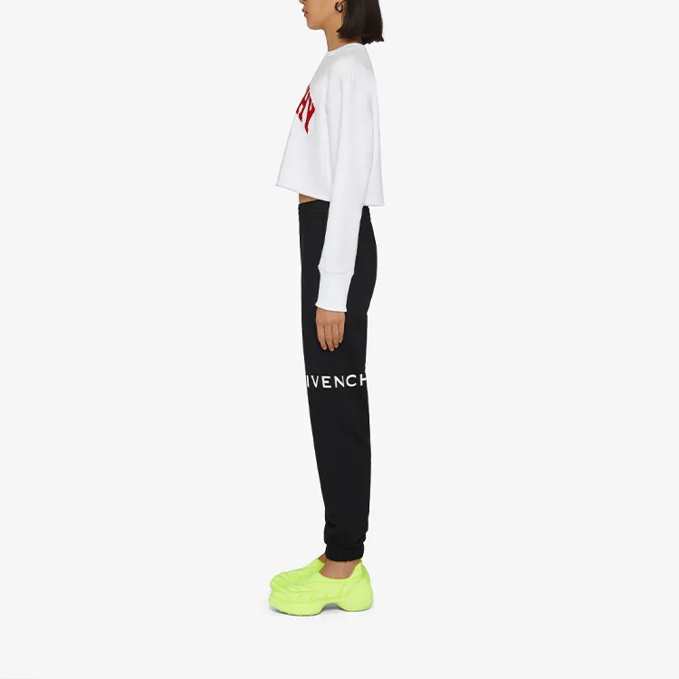 Givenchy Cropped College Crewneck Sweatshirt 'White/Red'-3