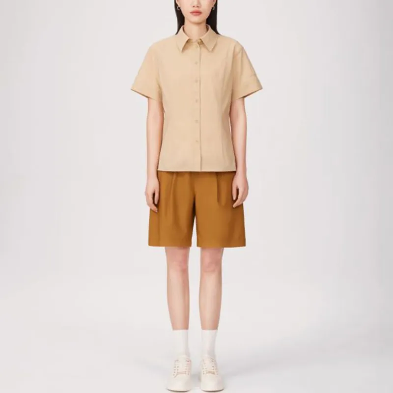 LI NING 1990 Commuter Series Shirts Women's Khaki Yellow-2
