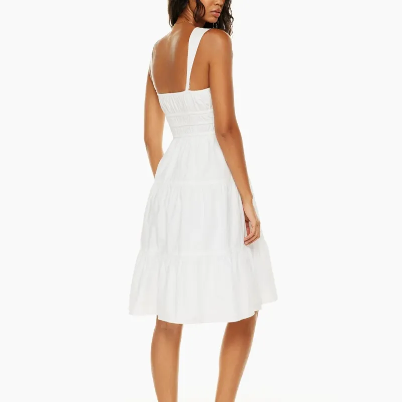 ARITZIA Sunday Best Martine Poplin Midi Dress Slip Dresses Women's White/White-2