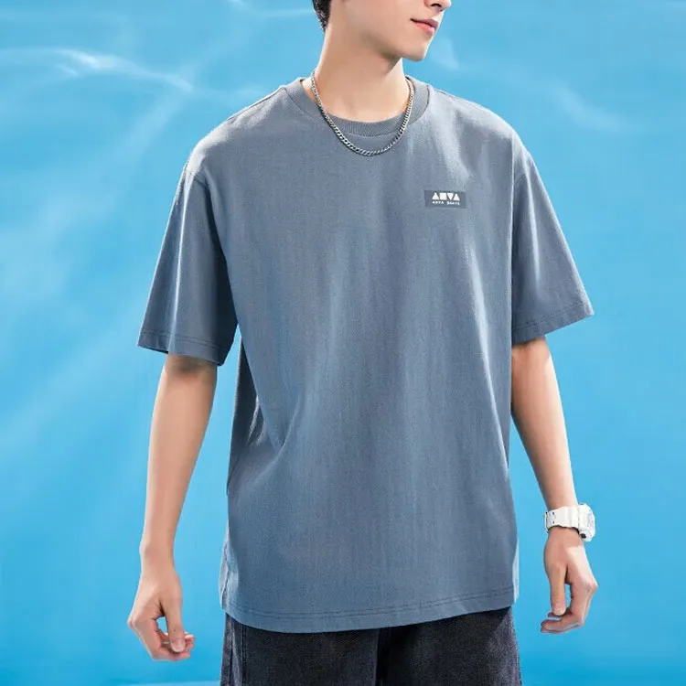 Anta Life Collection Drop Shoulder Sleeve T-Shirt Unisex Snowy Rock Gray-2