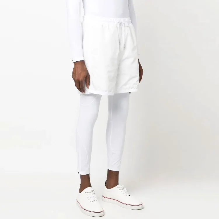 THOM BROWNE Logo Patch Drawstring Track Shorts-3