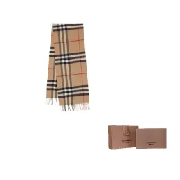 Burberry The Classic Check Cashmere Scarf Brown Female-7