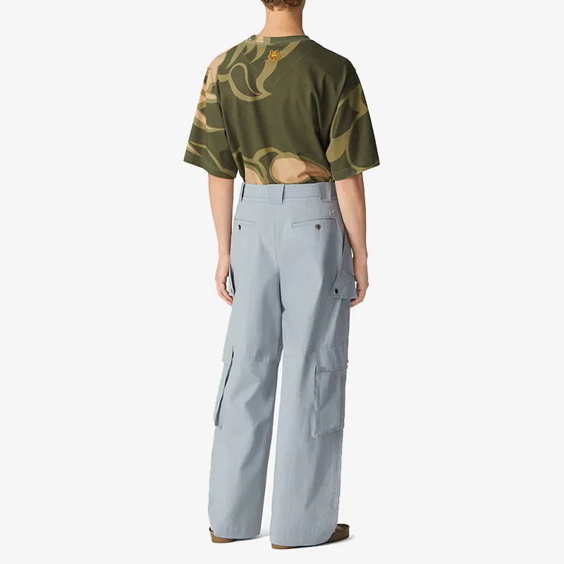 KENZO Casual Pants Men Gray Blue-3