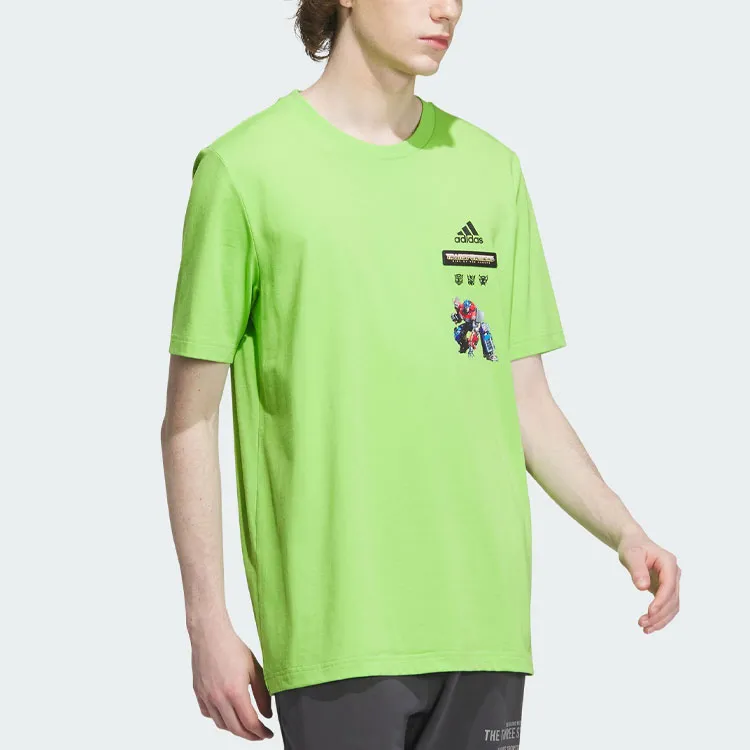 Adidas T Shirts Men Half Neon Green-3