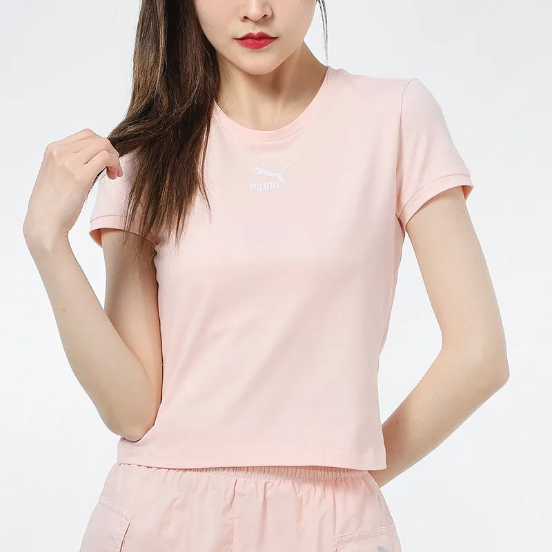 PUMA Set in Sleeve T Shirt Women's Light Pink-2