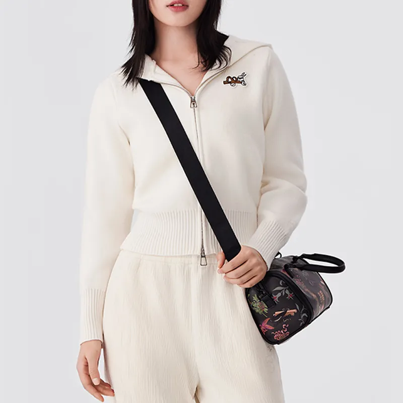 LiNing Rijin Doujin Collection Synthetic Leather Boston Bag Shoulder Bag Crossbody Bag Women's Black-2