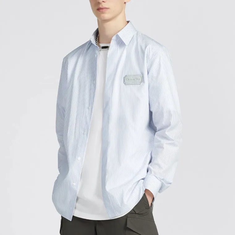 DIOR Shirts Men Light Blue-2