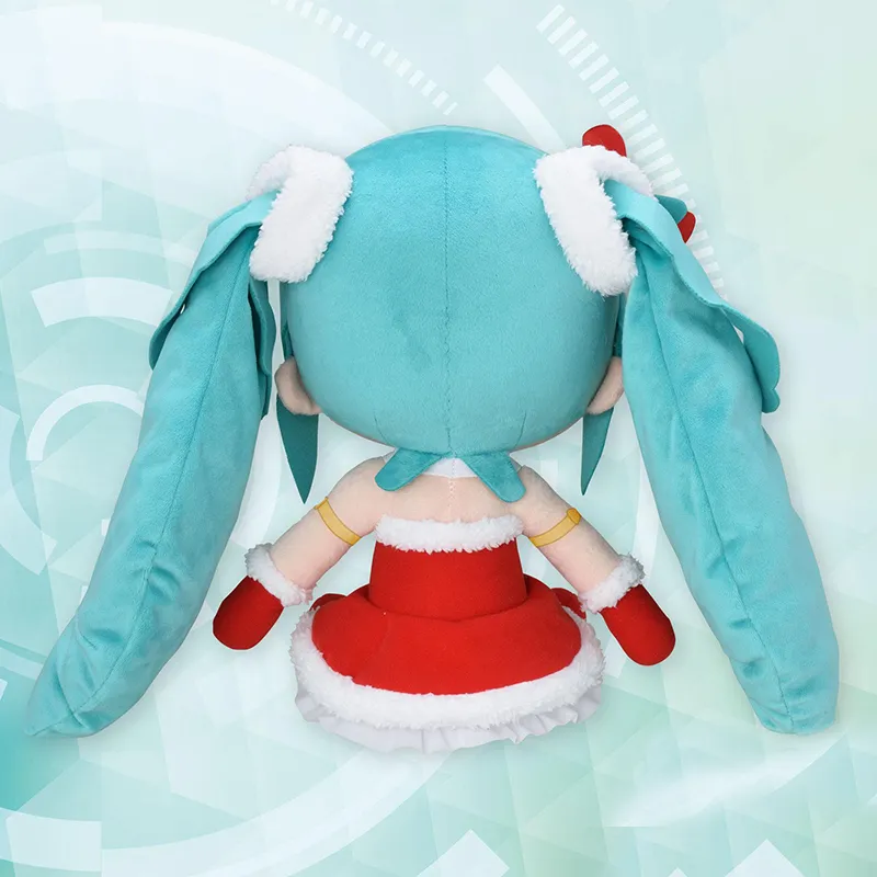 SEGA Hatsune Miku Christmas 2022 Edition Sitting Posture Dolls Plush Doll 27cm Height-6