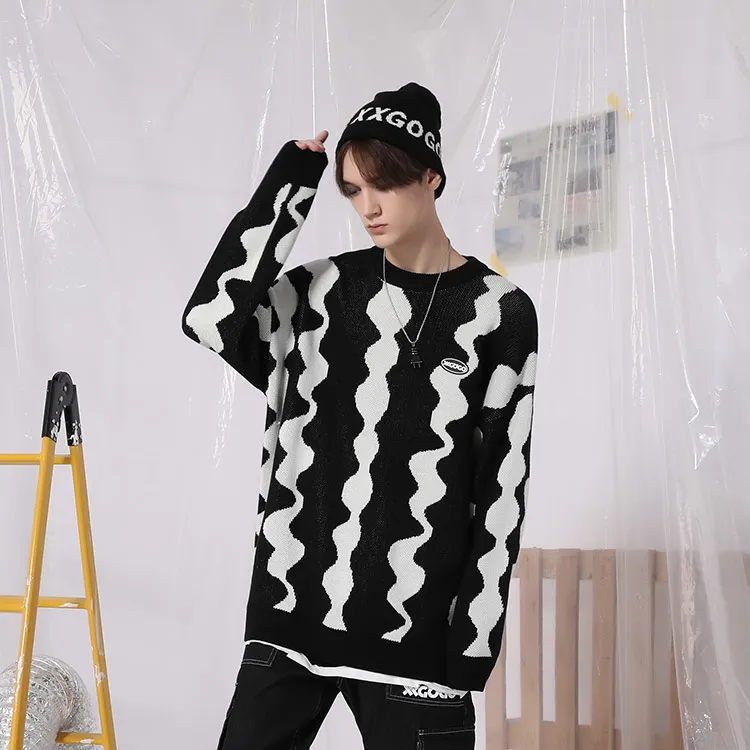 XXGOGO Sweater Unisex Black White-2