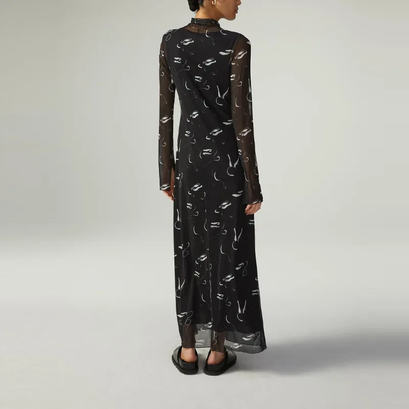 ZARA Long-Sleeved Dresses Women's Black-4