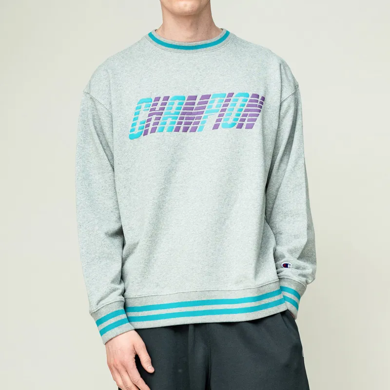 Champion Crew Neck Loose Fit Regular Sweatshirt Japan Version Unisex Light Gray-2
