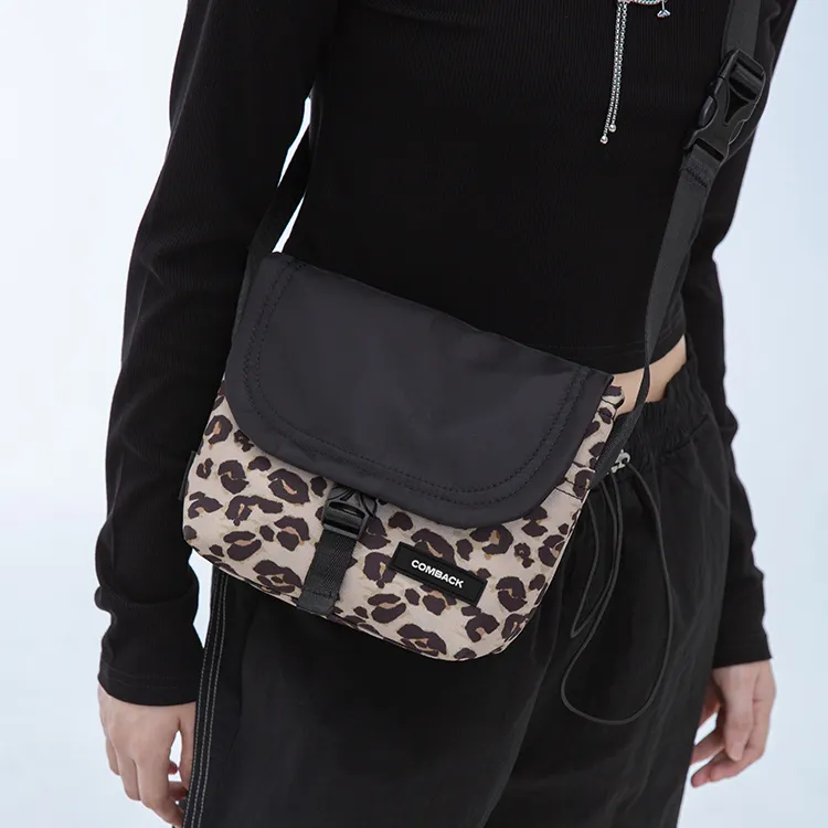 COMBACK Nylon Fabric Shoulder Bag, Crossbody Bag Mini Unisex Camouflage/Black/Yellow-2