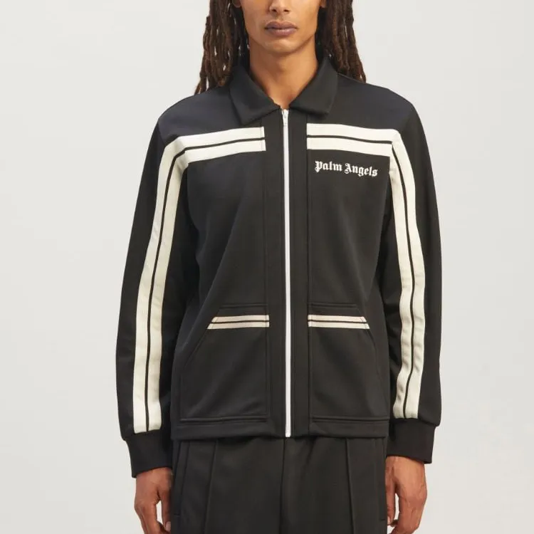 PALM ANGELS Logo print Panelled Zip up Jacket-2