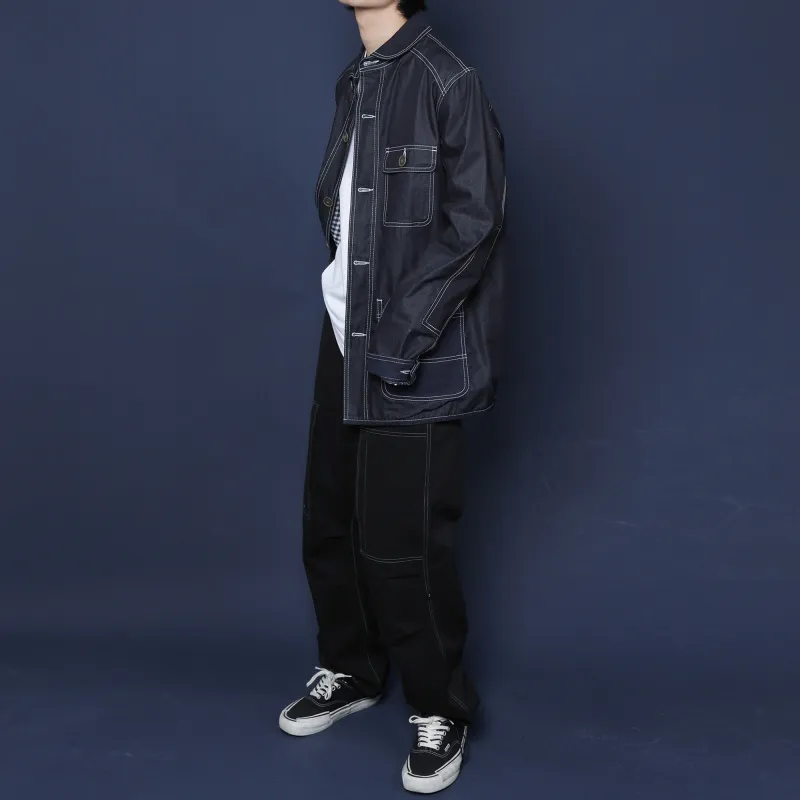 BLUELANDINC Loose Fit Moderate Denim Jacket Women's Dark Blue-3