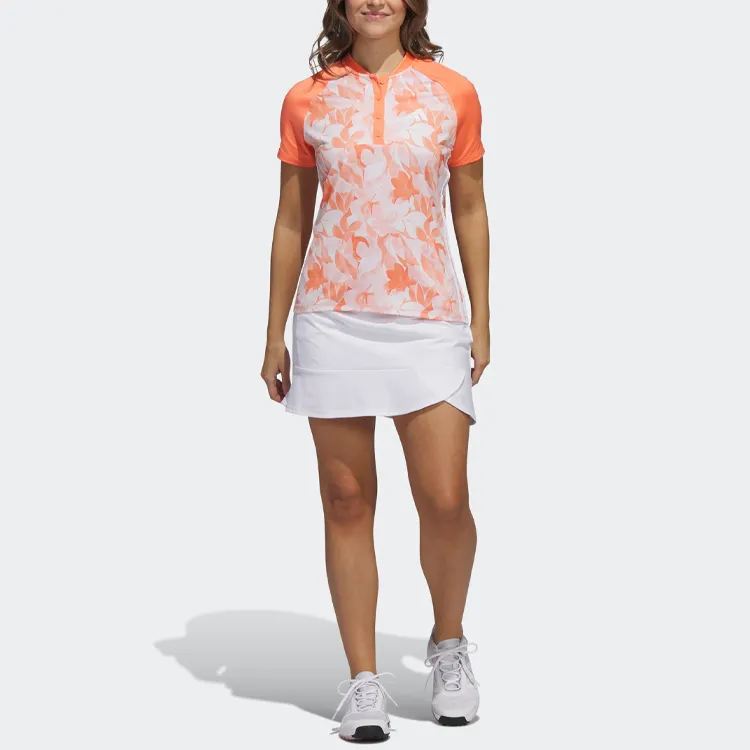 Adidas Polo Shirts Women's Fusion Coral Pink-5