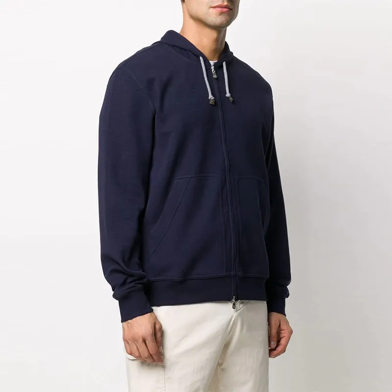 Brunello Cucinelli Zipped Drawstring Hoodie-4