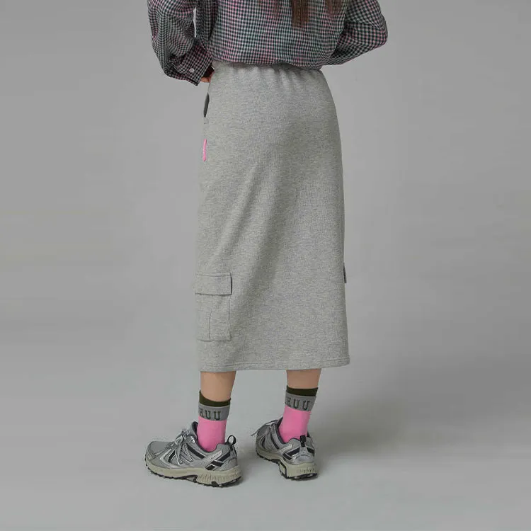 CHUU Casual Long Skirts Women's Gray-3