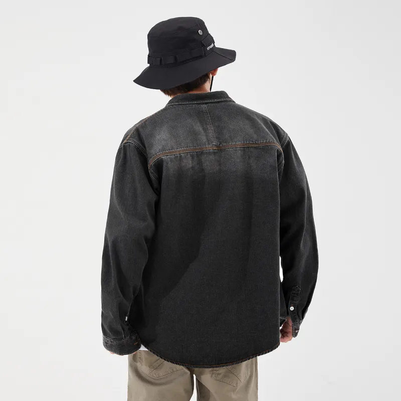 GUKUUL Loose Fit Denim Jacket Unisex-2