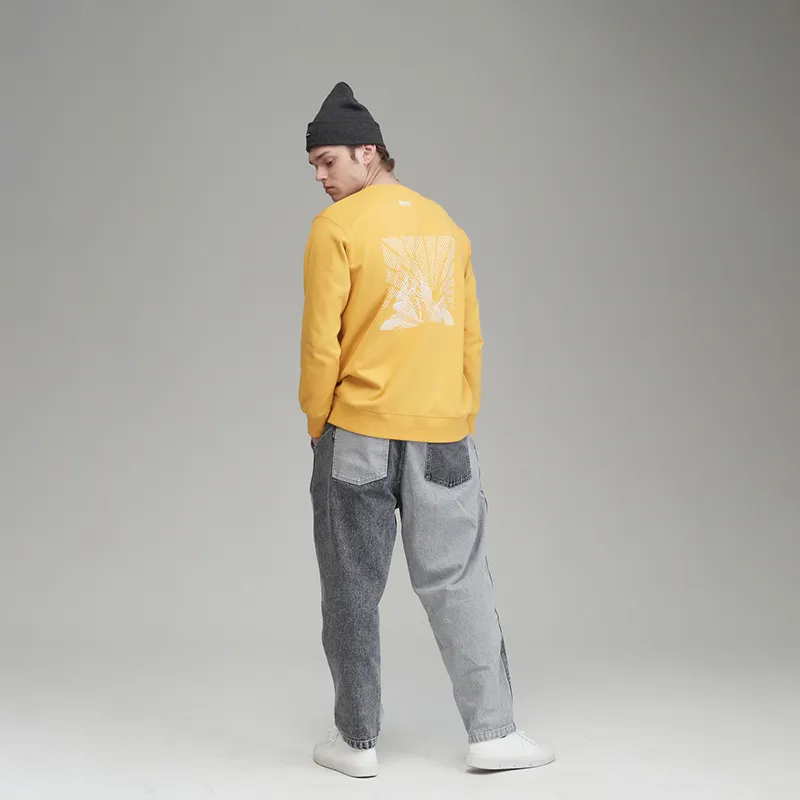 Prth Promethean Crew Neck Loose Fit Sweatshirt Unisex Yellow-3