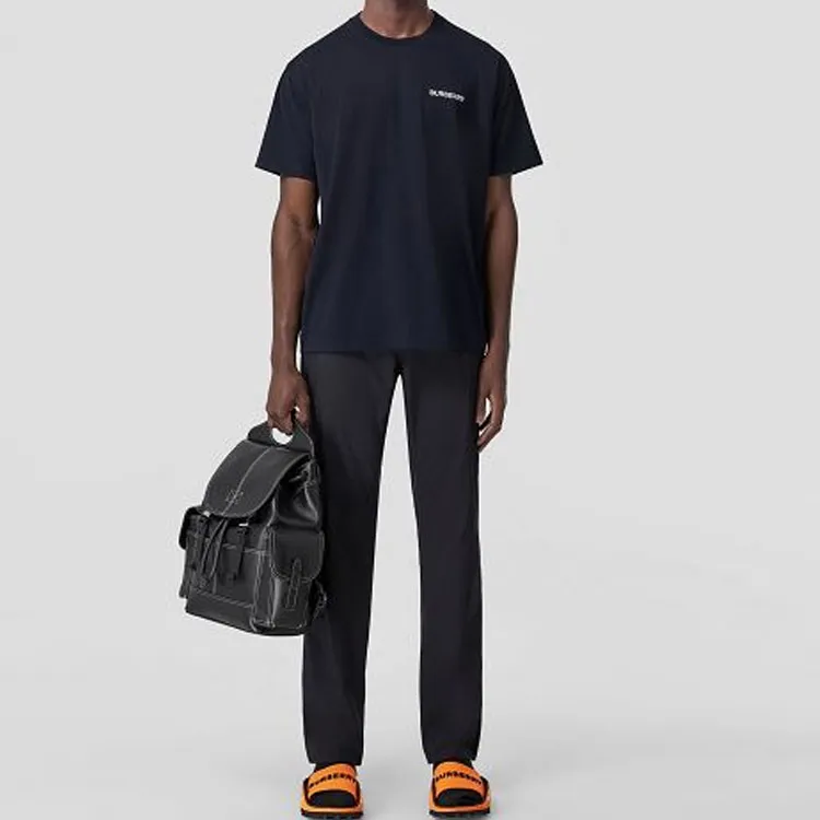 Burberry Topstitched Monogram Motif Cotton Oversized T Shirt-2
