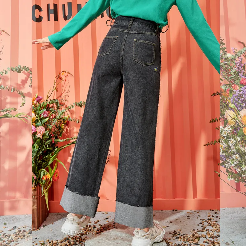 SEENFAAN Straight Thickened Jeans Unisex-3