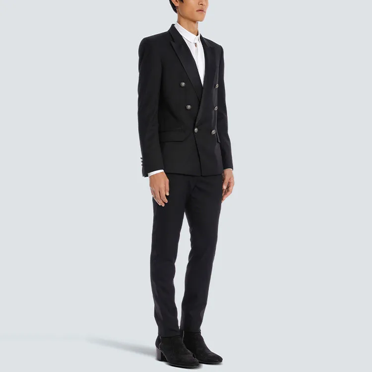 BALMAIN Double-breasted Wool Blazer-4