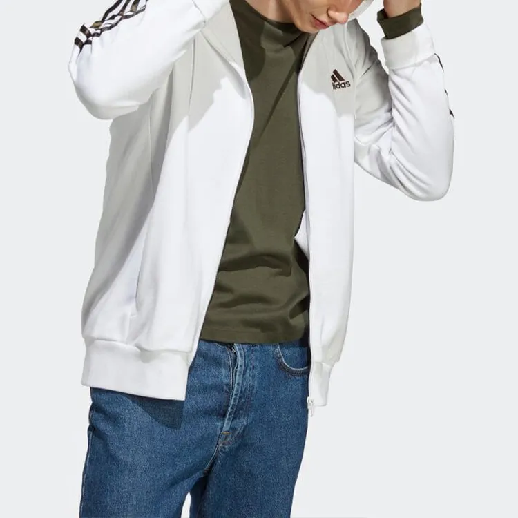 Adidas Essentials French Terry 3 Stripes Full Zip Hoodie-3