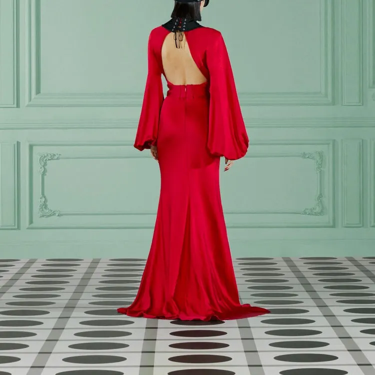 GUCCI Long-Sleeved Dresses Women's Red-5