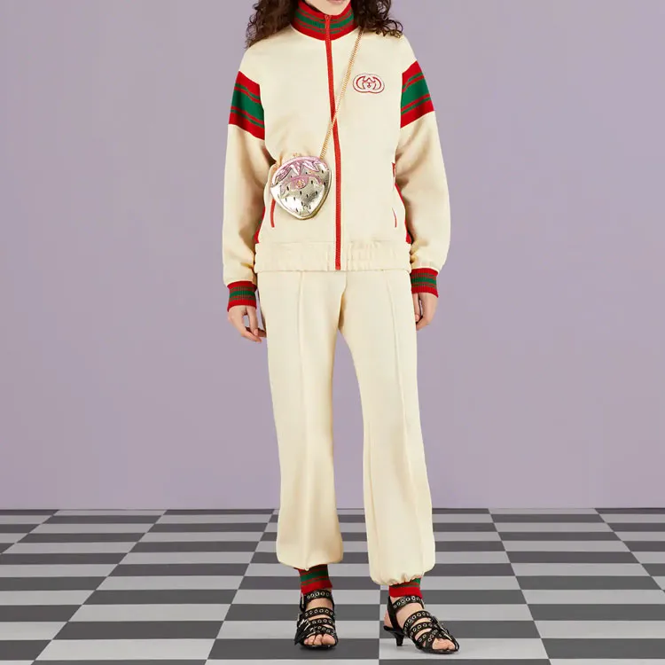 GUCCI Knitted Sweatpants Women's Beige-1