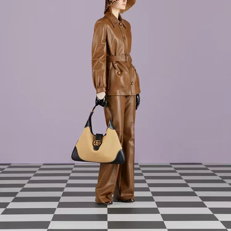 GUCCI SS23 Leather Jacket Women's Dark Brown-3