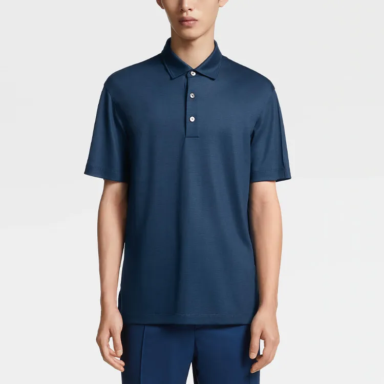 Zzegna Polo Shirts Men Midnight Blue-2