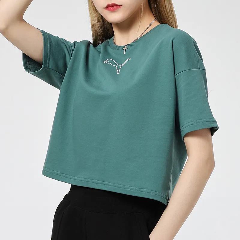 PUMA Crop Tops Women's Green-4