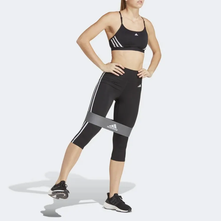 Adidas Free Shipping With AdiClub Train Essentials 3 Stripes High Waisted 3/4 Leggings-3