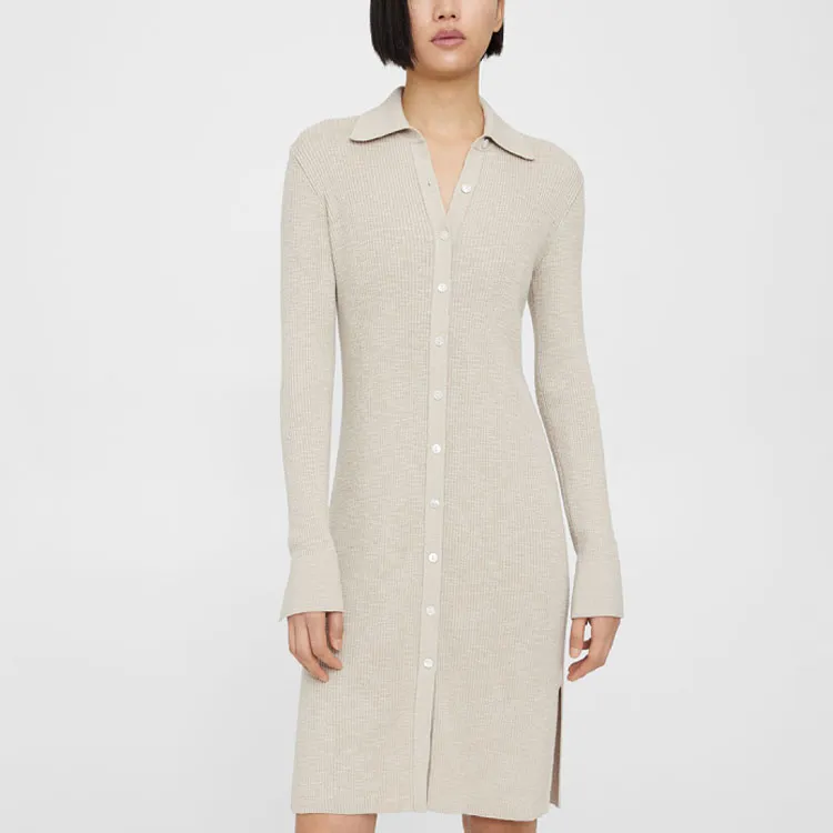 THEORY Long Sleeved Dresses Women's Parchment Paper Yellow-4