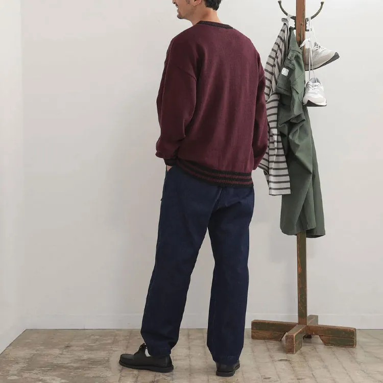 Beams Sweaters Men Dark Red-3