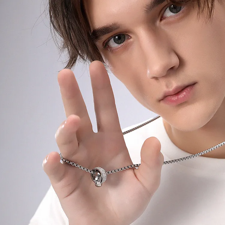 GENANX Necklaces Unisex Silver White-4