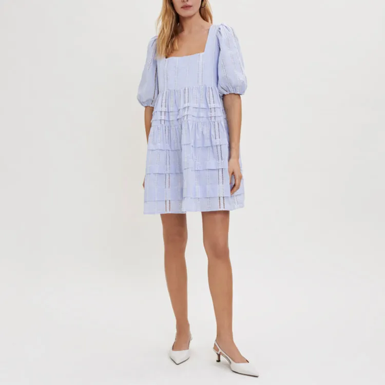 Maje SS23 Short-Sleeved Dresses Women's Sky Blue-1