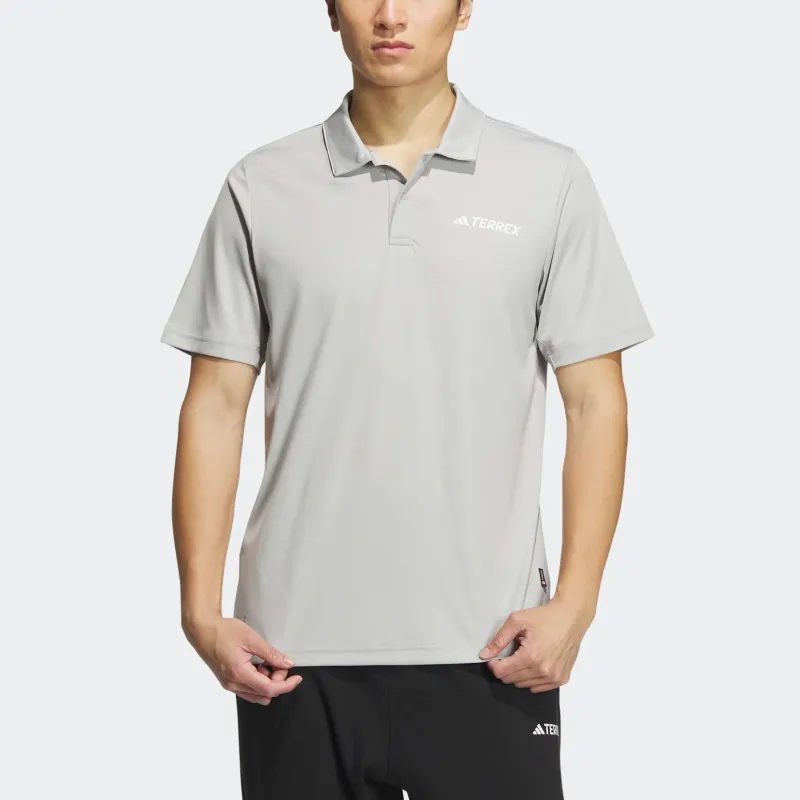 Adidas Polo Shirts Men Metallic Gray-1